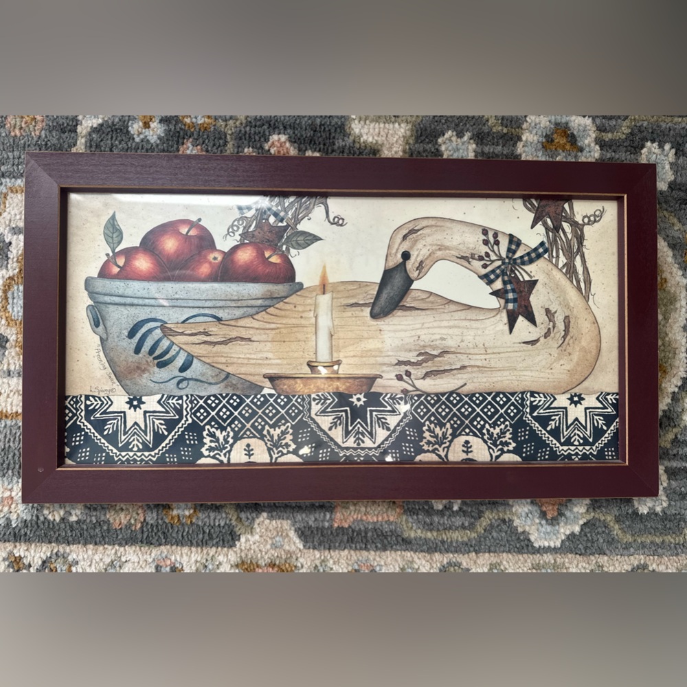 Primitive preening swan farmhouse country decor picture  L.Spivey